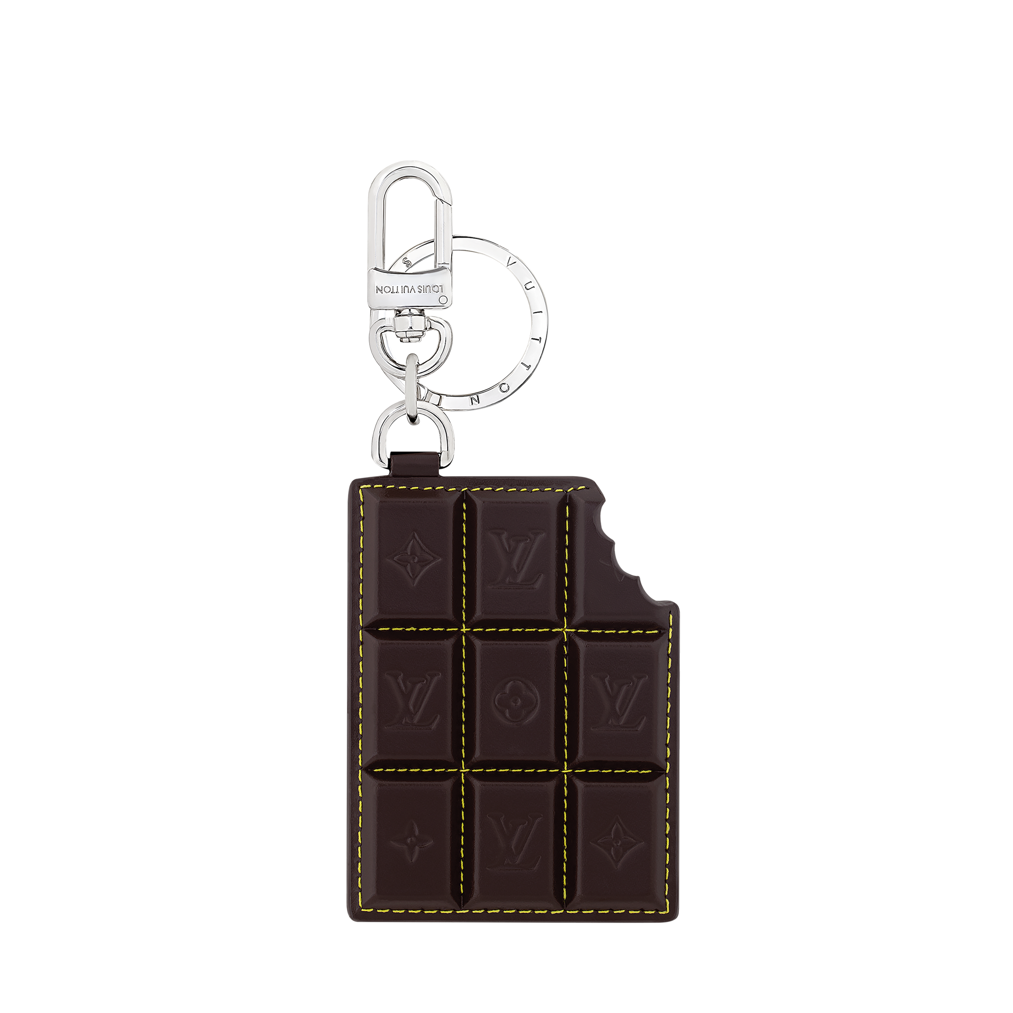 LV Chocolate Bar Key Holder and Bag Charm - Luxury S00 Black